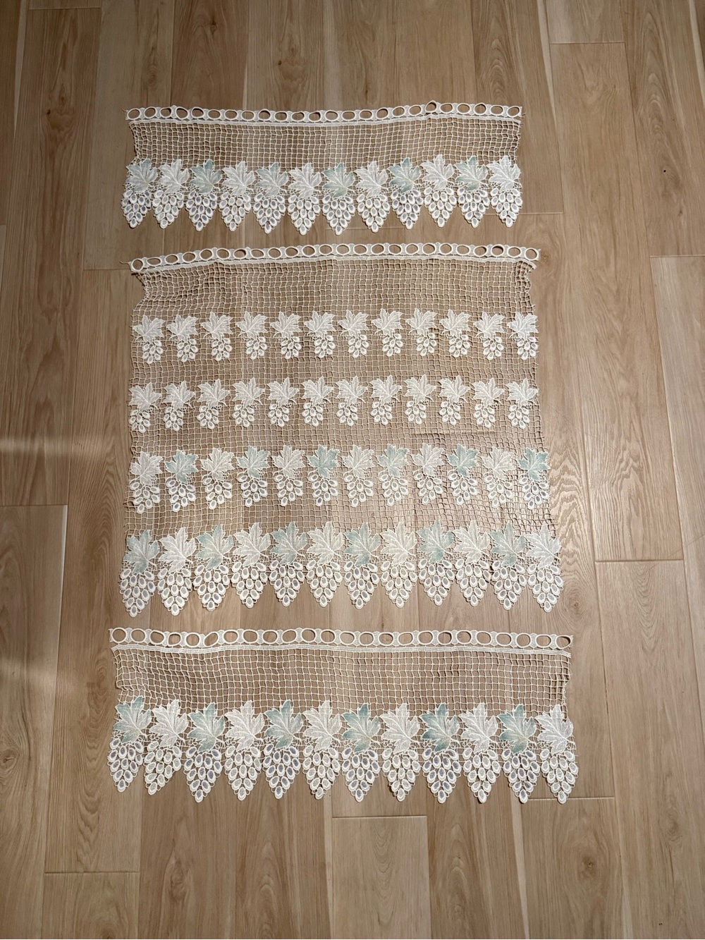 Delicate Floral Lace Curtain Panel dyed Grapes Valance & Panel